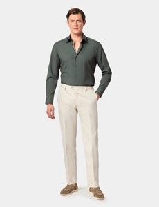 Slim Fit Green Curtis Shirt - Contrast Detail