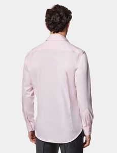 Slim Fit Pink Twill Non-Iron Curtis Shirt - Contrast Detail