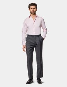 Slim Fit Pink Twill Non-Iron Curtis Shirt - Contrast Detail
