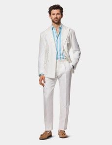 Slim Fit Blue & White Bengal Stripe Curtis Shirt