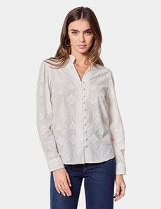 White Broderie Anglaise Boutique Shirt