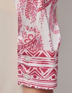 Relaxed White & Pink Paisley Boutique Blouse