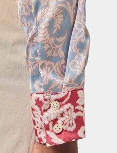 Relaxed Fit Light Blue & Red Paisley Boutique Blouse