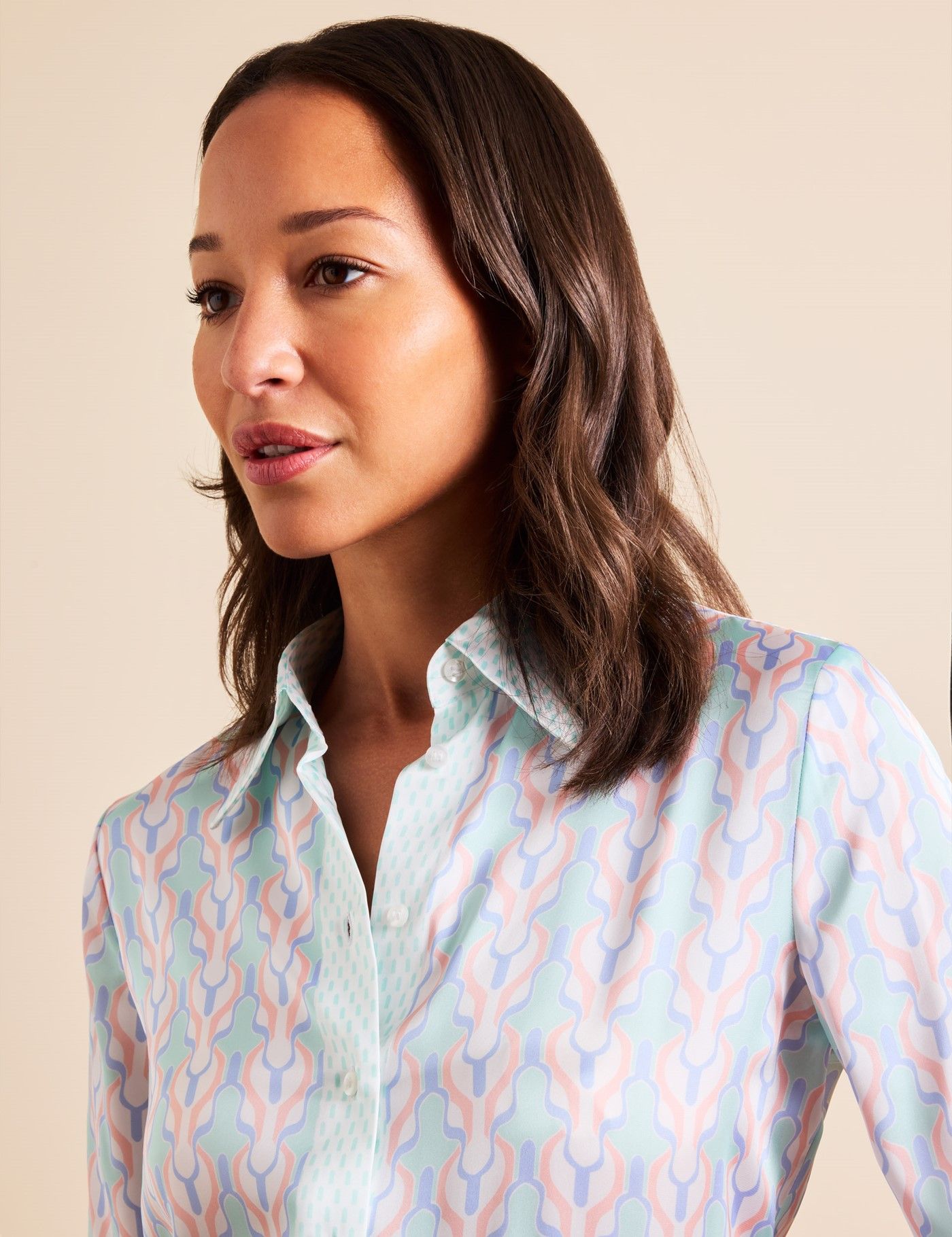 printed dress shirts women's Women's Western Print Long Sleeve Snap Shirt Style 117