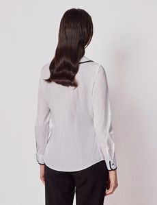 White Double Collar Semi Fitted Boutique Shirt-preview3
