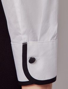 White Double Collar Semi Fitted Boutique Shirt-preview4