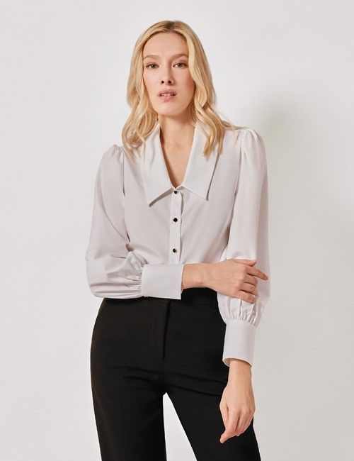 White Cotton Boutique Shirt - Chelsea Collar