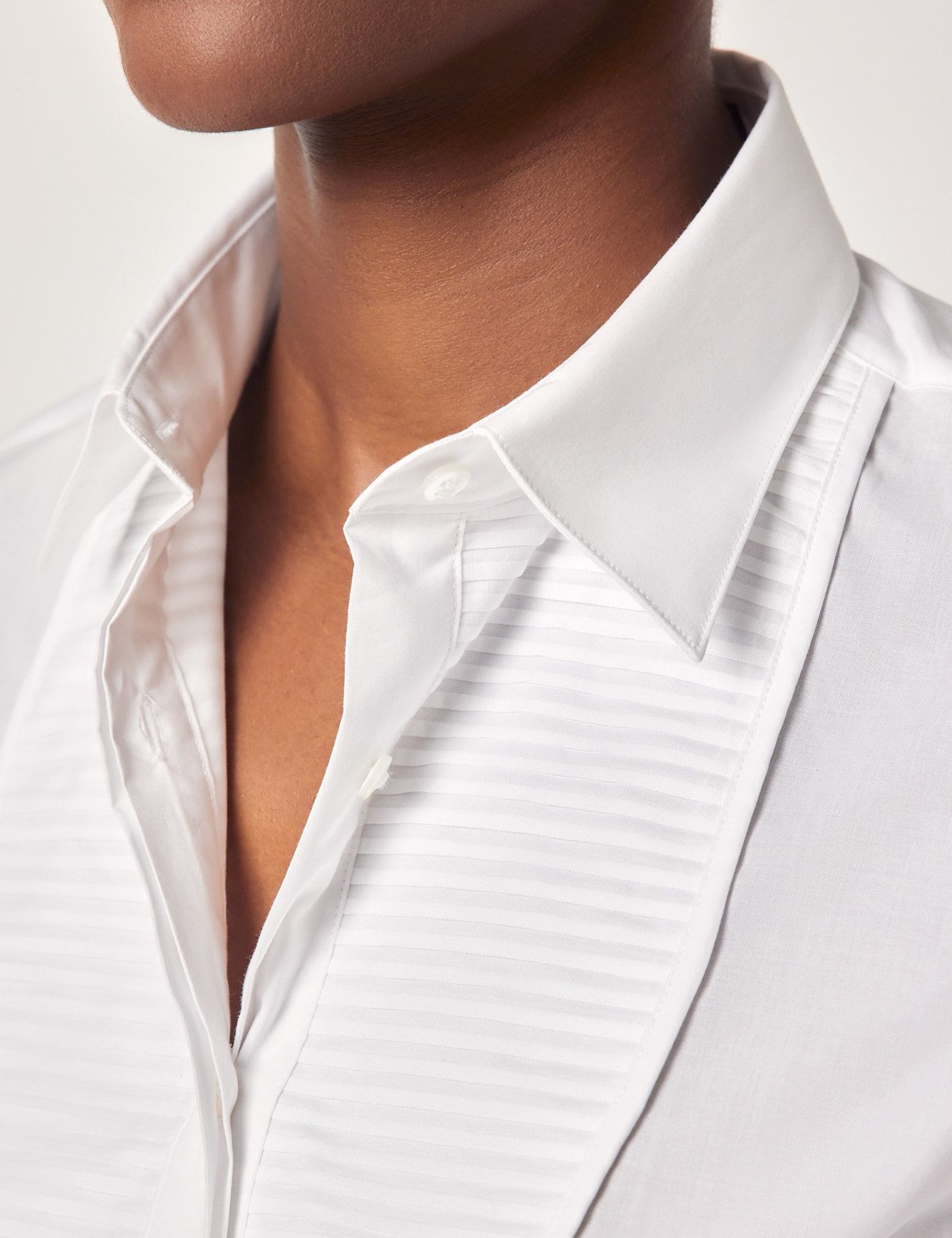 White Pleated Front Boutique Shirt-preview