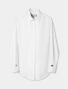 White Pleat Front Boutique Shirt