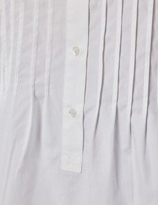 Relaxed Fit White Pintucked Boutique Shirt
