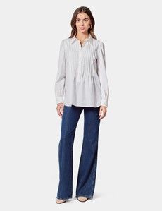 Relaxed Fit White Pintucked Boutique Shirt
