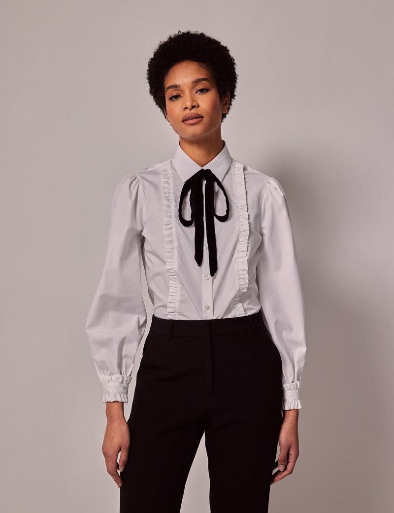 Black bow tie shirt womens best sale