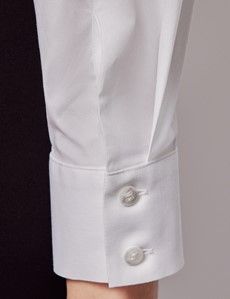 White Contrast Ribbon Boutique Shirt