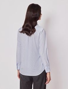 Blue & White Stripe Boutique Shirt - Bib Front-preview3