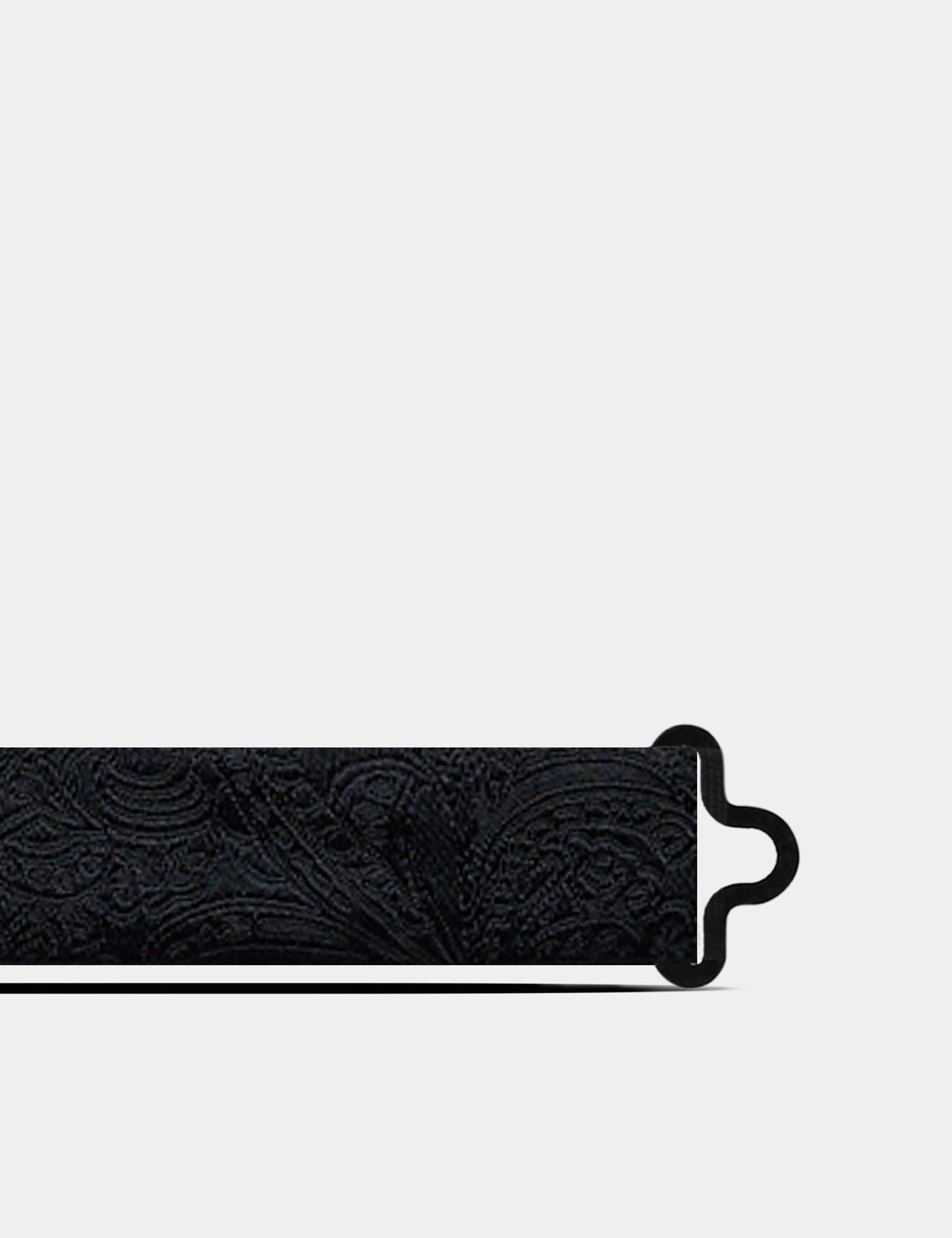 Black Jacquard Paisley Silk Bow Tie – Ready Tied-preview