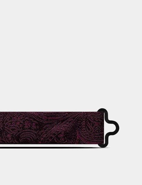 Burgundy Jacquard Paisley Silk Bow Tie – Ready Tied-preview