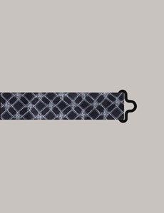 Black & White Geometric Silk Bow Tie - Ready Tied-preview1