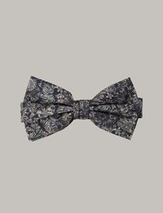 Multi Colour Floral Silk Bow Tie - Ready Tied