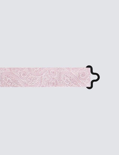 Light Pink Jacquard Paisley Silk Bow Tie - Ready Tied-preview