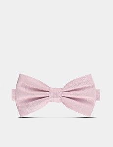 Light Pink Jacquard Paisley Silk Bow Tie - Ready Tied