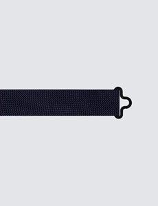 Navy Knitted Silk Bow Tie - Ready Tied-preview1