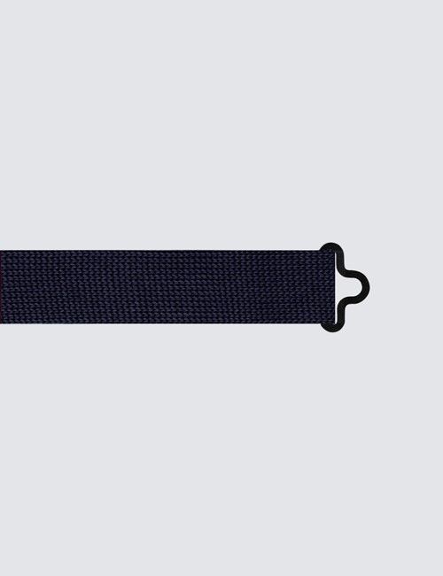 Navy Knitted Silk Bow Tie - Ready Tied-preview