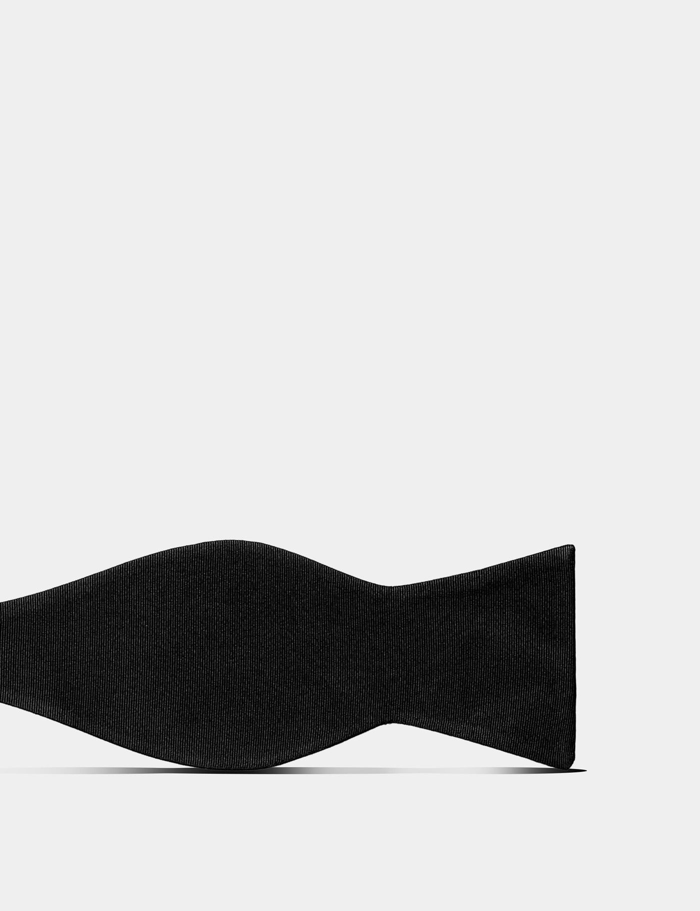 Black Repp Silk Bow Tie - Self Tie-preview