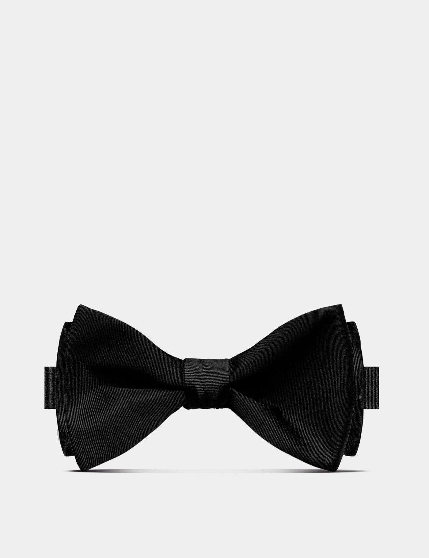 Black Repp Silk Bow Tie - Self Tie