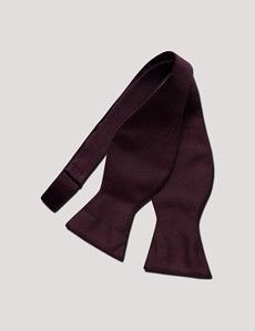 Burgundy Repp Silk Bow Tie - Self Tie