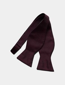 Burgundy Repp Silk Bow Tie - Self Tie