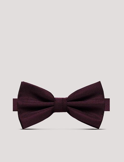 Burgundy Repp Silk Bow Tie – Ready Tied