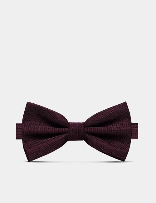 Burgundy Repp Silk Bow Tie – Ready Tied