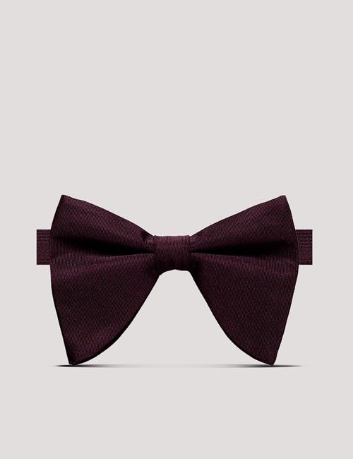 Burgundy Repp Silk Large Bow Tie – Ready Tied