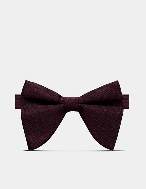 Burgundy Repp Silk Large Bow Tie – Ready Tied