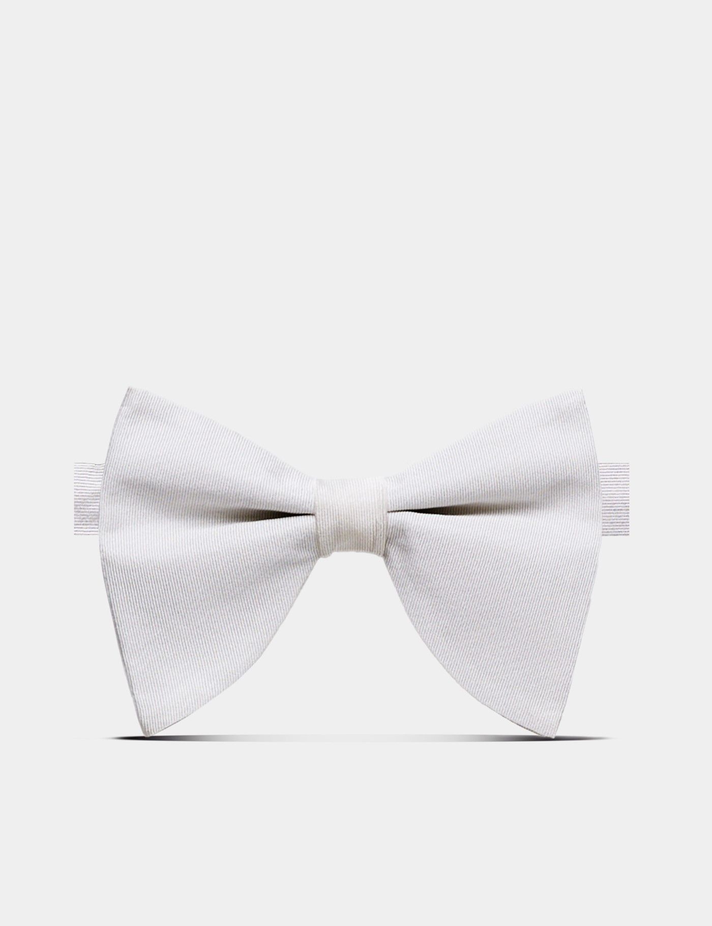 White Repp Silk Large Bow Tie – Ready Tied