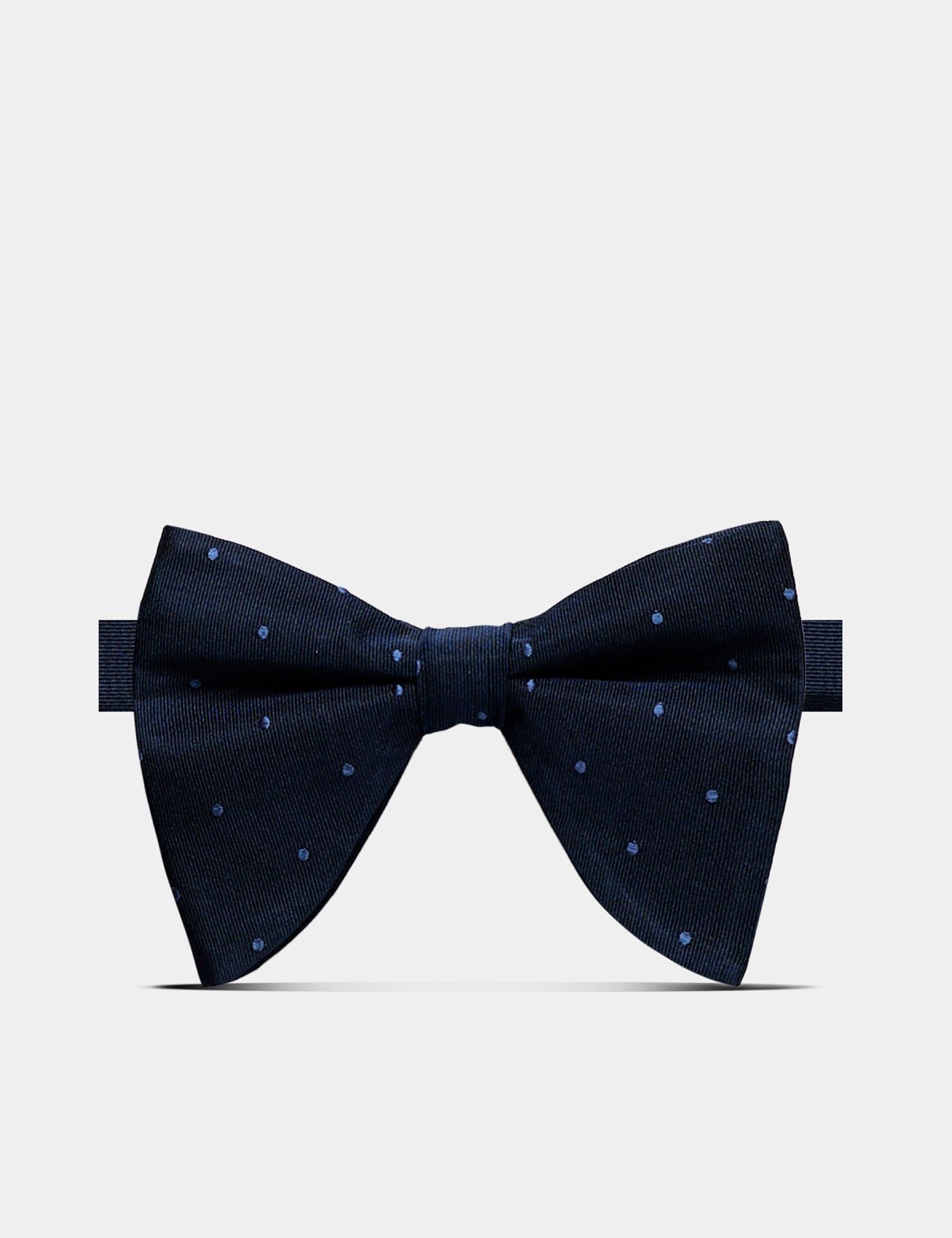 Navy Tonal Spot Repp Silk Large Bow Tie – Ready Tied