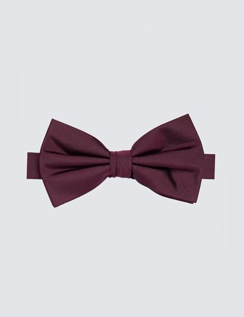 Wine Silk Bow Tie - Ready Tied