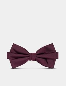 Wine Silk Bow Tie - Ready Tied