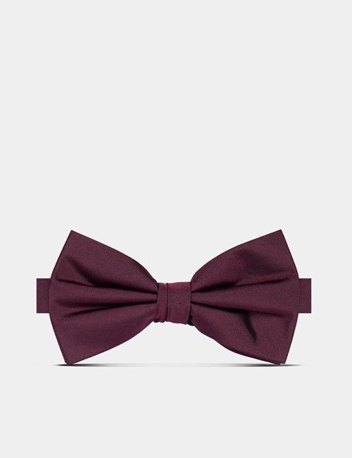 Wine Silk Bow Tie - Ready Tied 