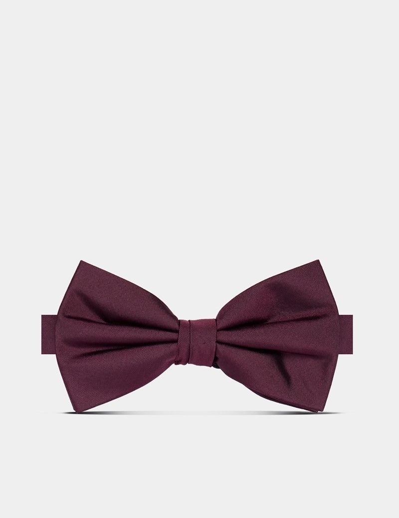 Wine Silk Bow Tie - Ready Tied