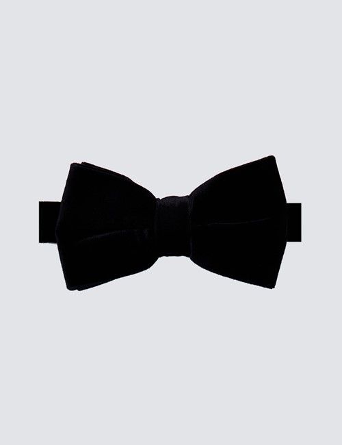 Black Velvet Bow Tie - Ready Tied 