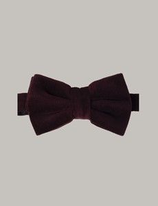 Wine Velvet Bow Tie – Ready Tied