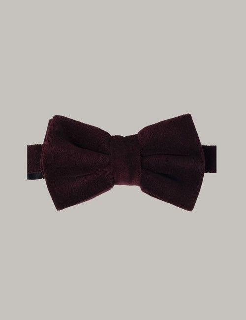 Wine Velvet Bow Tie – Ready Tied