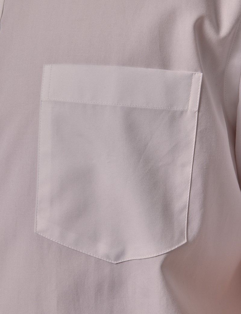 Men's White Tailored Shirt - Short Sleeve & Chest Pocket | Hawes & Curtis