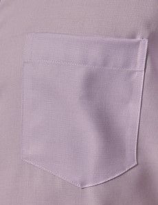 Tailored Fit Lilac Non-Iron Shirt - Short Sleeve - Chest Pocket