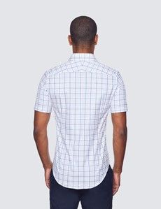 Pink & Blue Multi Check Slim Fit Short Sleeve Shirt-preview2