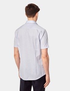 Slim Fit Blue & Red Check Non-Iron Shirt - Short Sleeve
