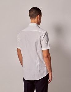 Slim Fit White Poplin Shirt - Short Sleeve