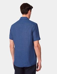 Slim Fit Marine Linen Shirt - Short Sleeve