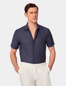 Slim Fit Navy Shirt - Short Sleeve-preview4